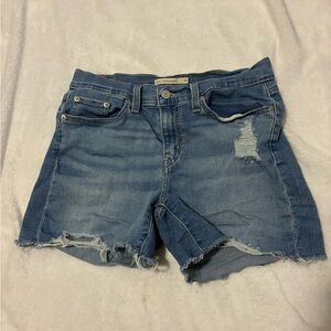 Levi's Classic Blue Distressed Jean Shorts